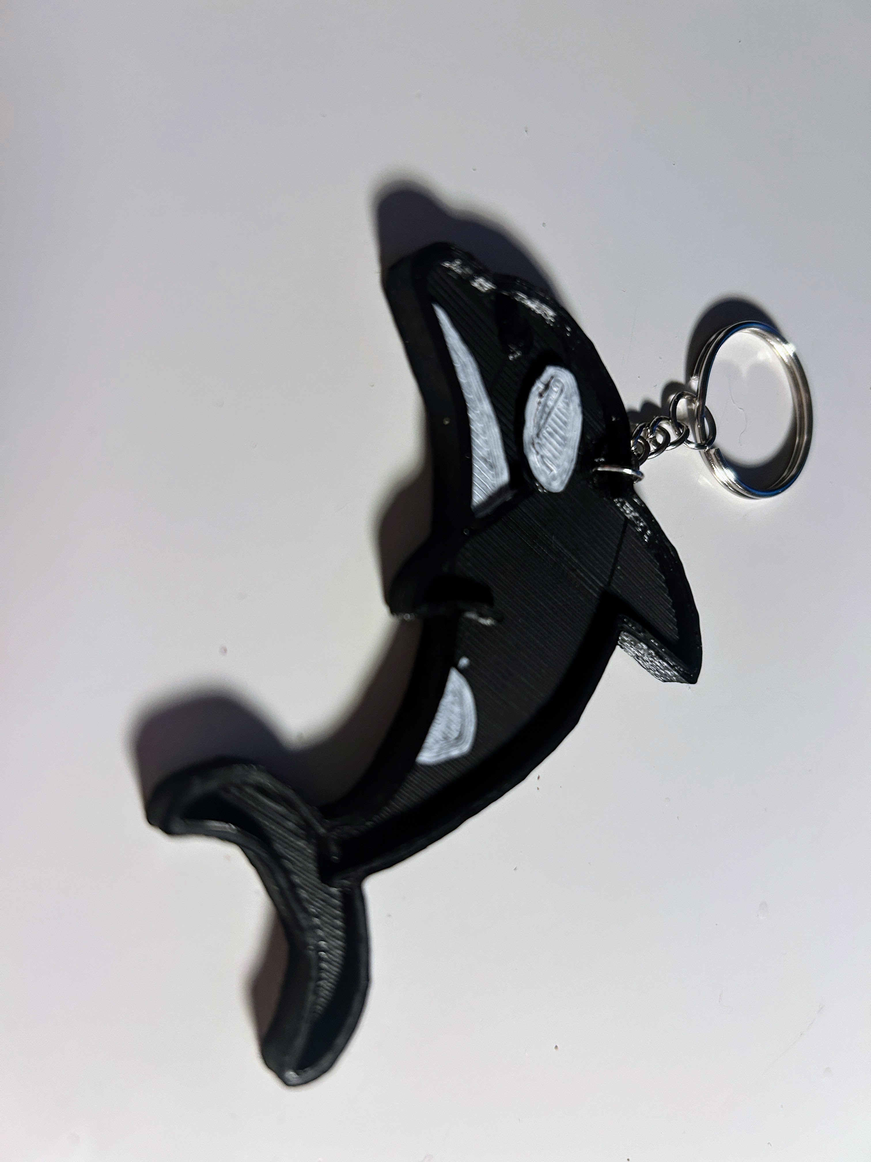 Minimalist Orca Keychain - Hand-Drawn Style