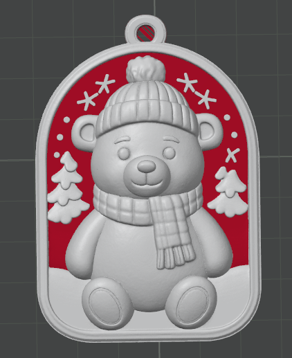 Winter Bear Hanging Ornament – Christmas Tree Decoration STL