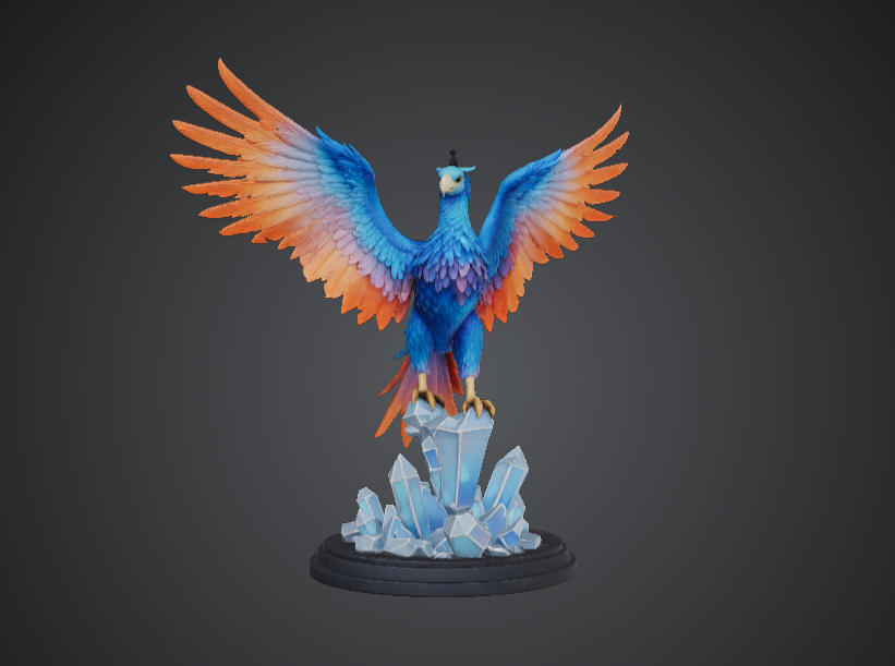 Crystal Phoenix Guardian – Elemental Fire & Ice Bird
