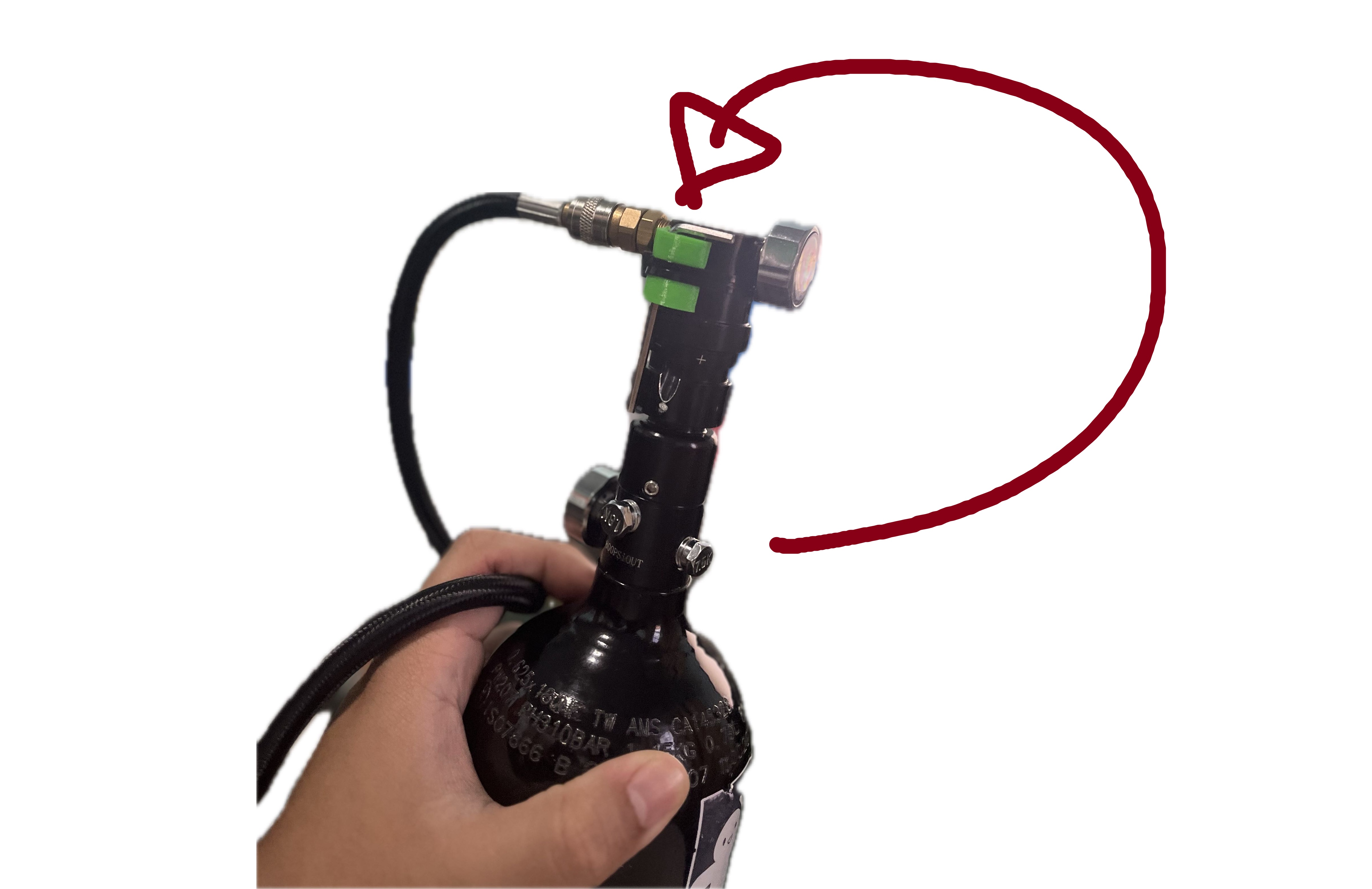 L wench holder for HPA airsoft/paintball regulator