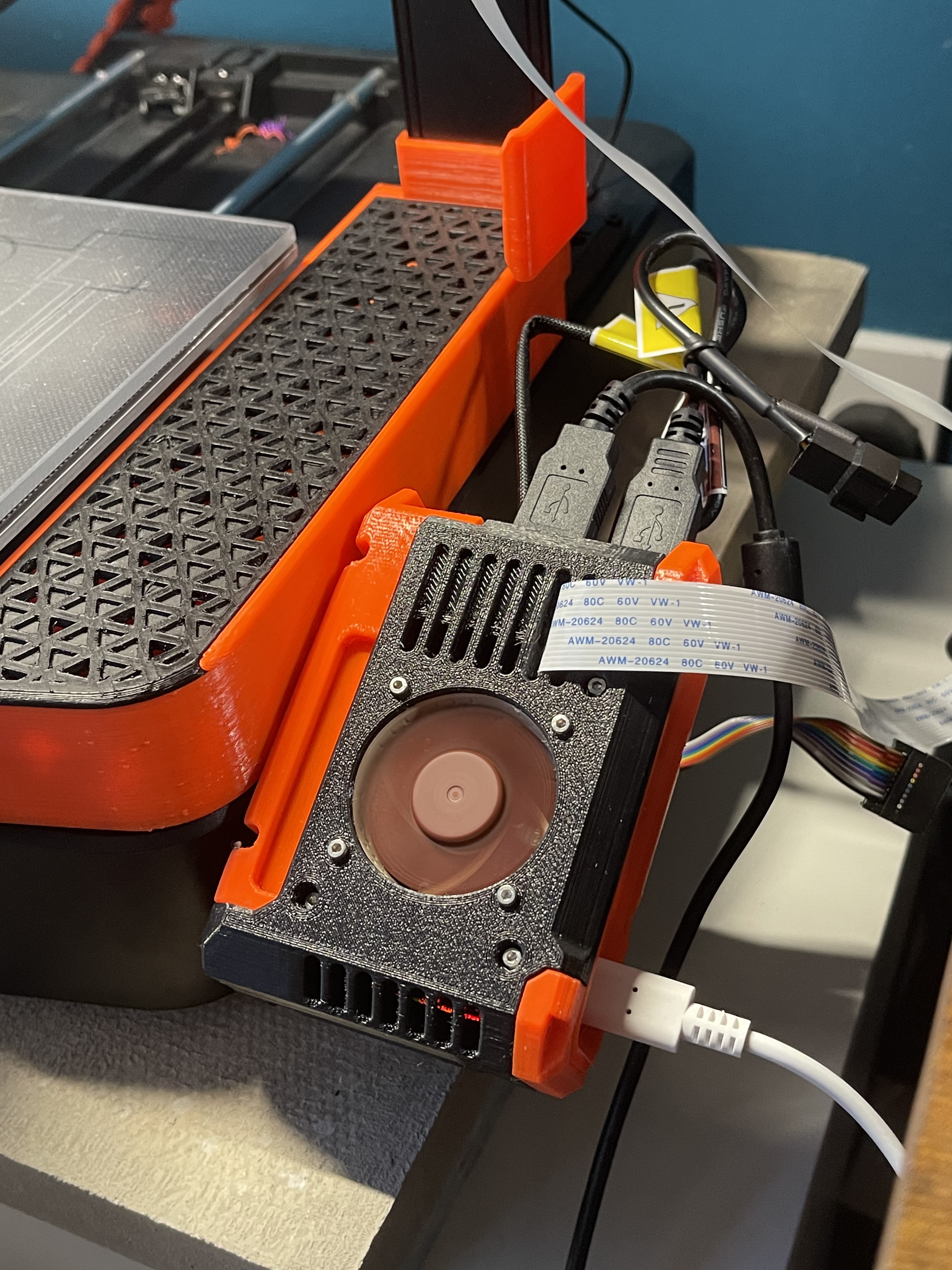 Raspberry Pi Case Bottom — Ender 3 V3 SE Screen Slot Mount (Remix