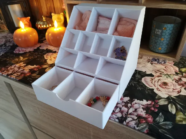Fully Parametric Makeup & Cosmetics Organizer (with Drawer)