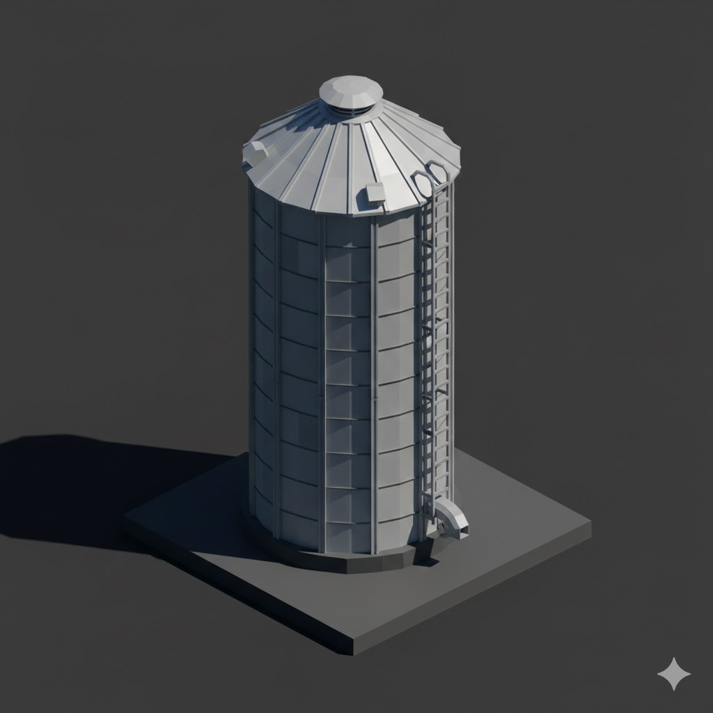 Low Poly Grain Silo