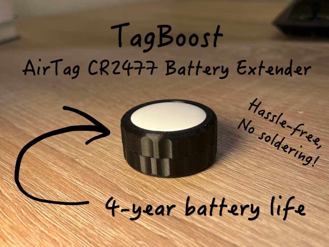 TagBoost - AirTag CR2477/CR2450 Battery Extender
