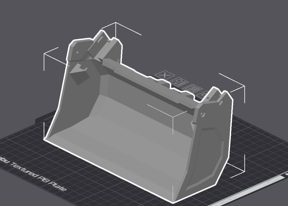 Wider Claw Bucket 3D model thumbnail