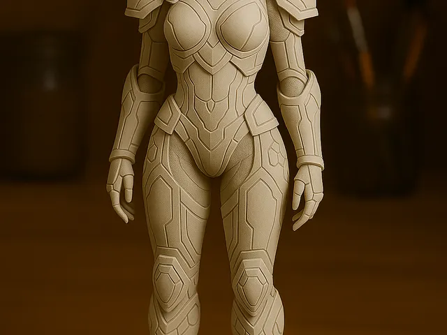 Geometric Warrior Modern Armor Sculpture