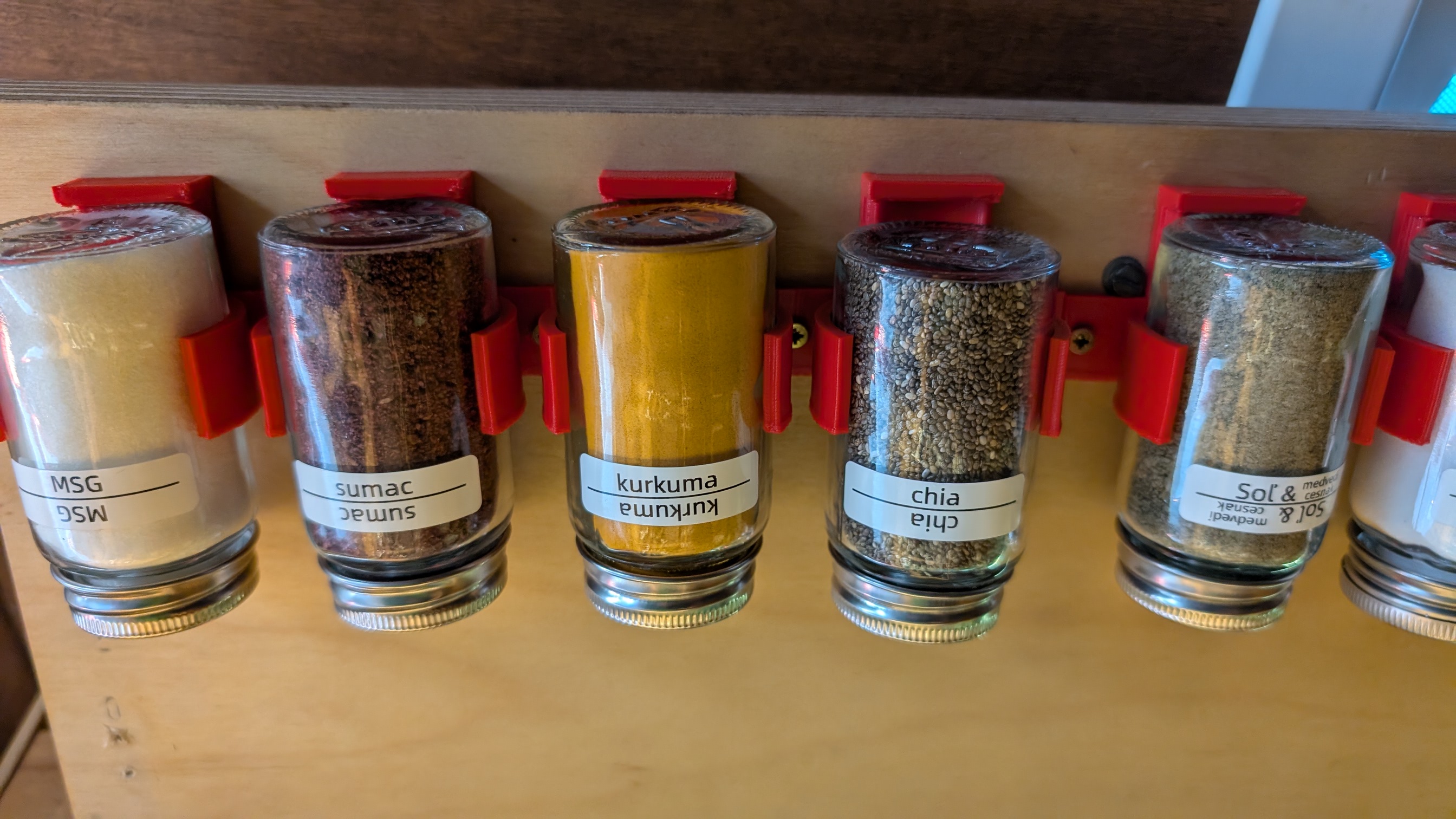 Secure & Parametric Snap-Fit Spice Rack wall/door (for IKEA Jars & More!)