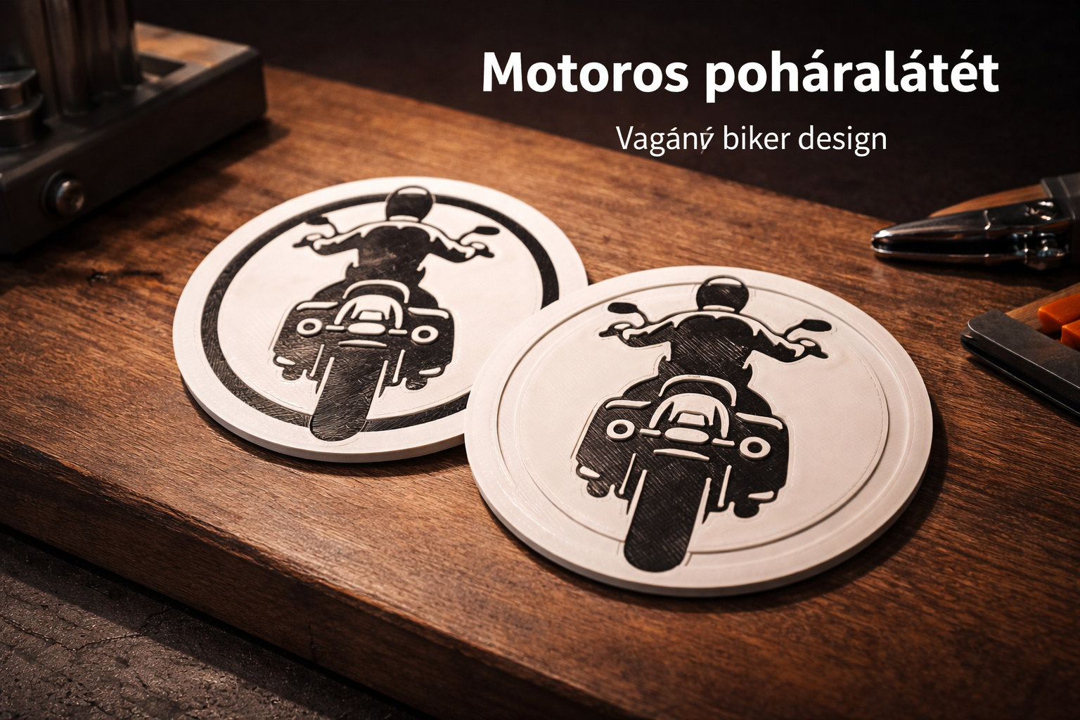 Motorcycle coaster – cool biker design 3D model