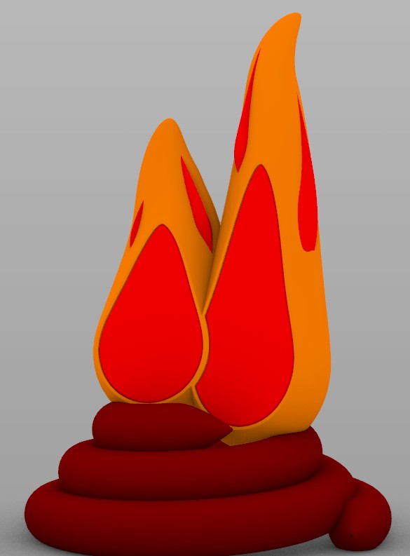Flaming poop trophy, alternate version, more room for text.