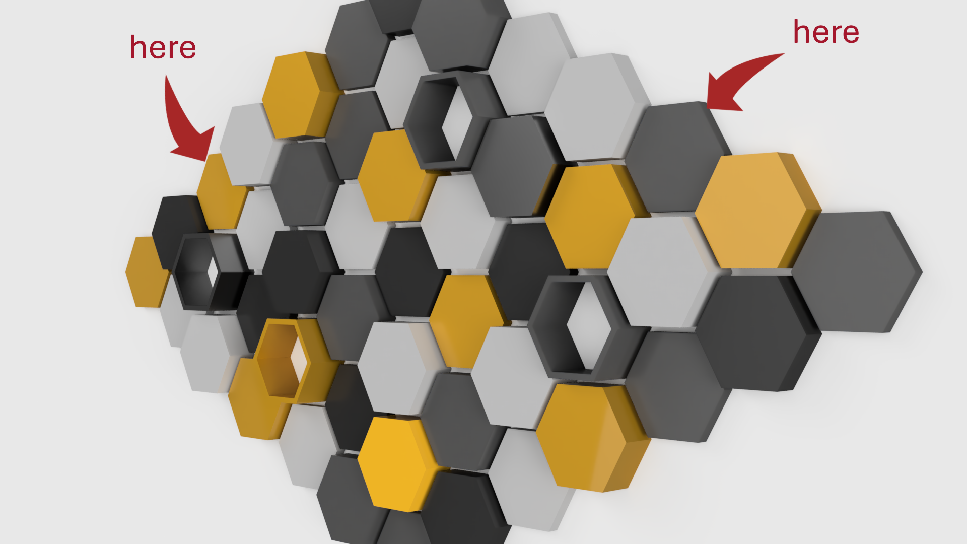 three-dimensional hexagonal wall frame — miniatura 5