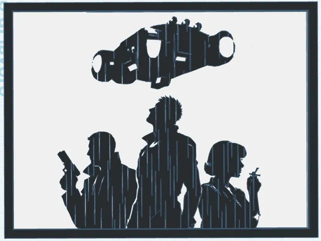 Blade Runner silhouette Wall Plaque. Ship and Deckard, Batty & Rachael under the rain 15x20cm