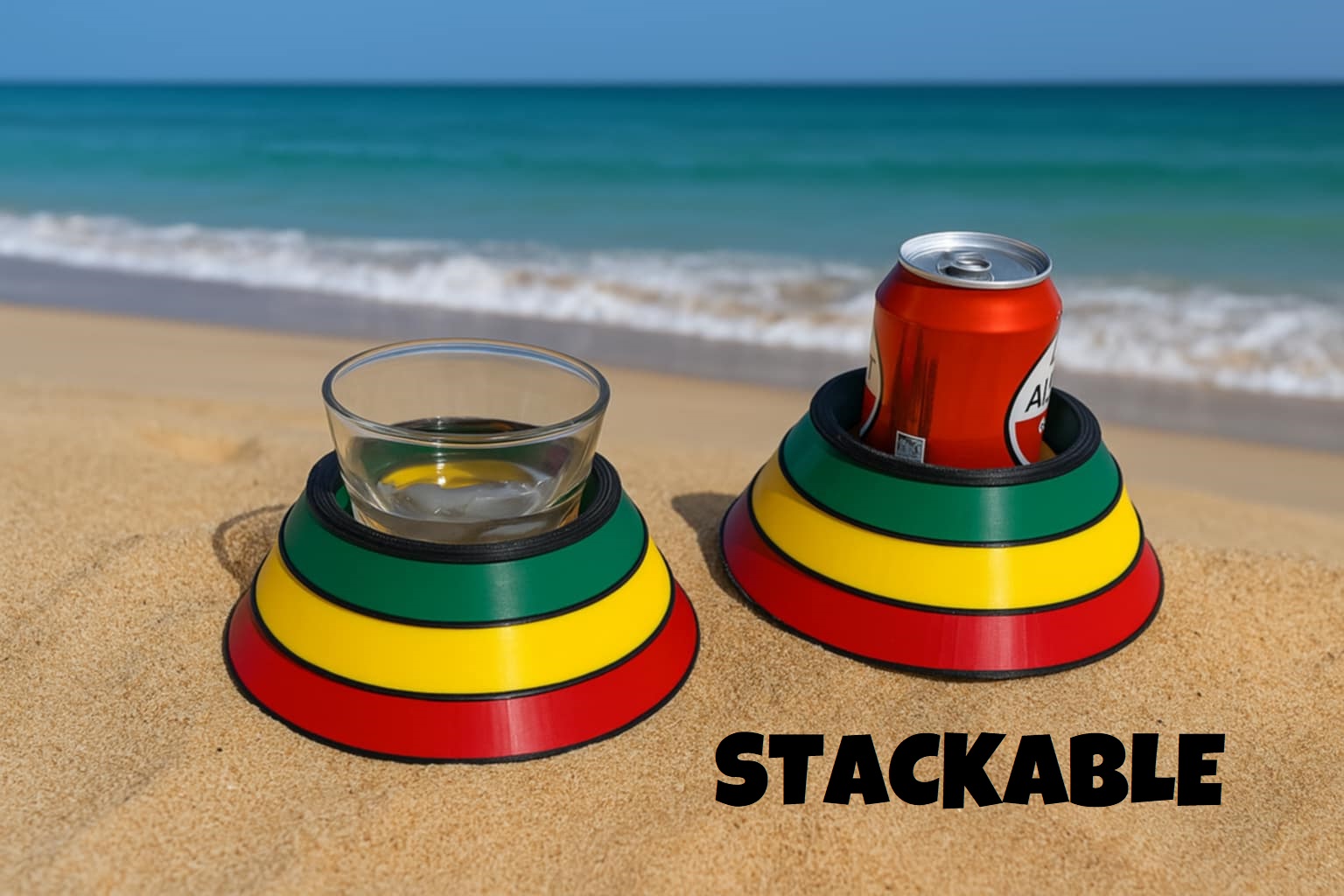 can bottle holder for unsteady surfaces stackable