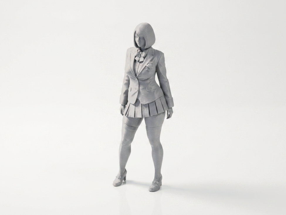 Schoolgirl Figurine Female Character 3D Printable
