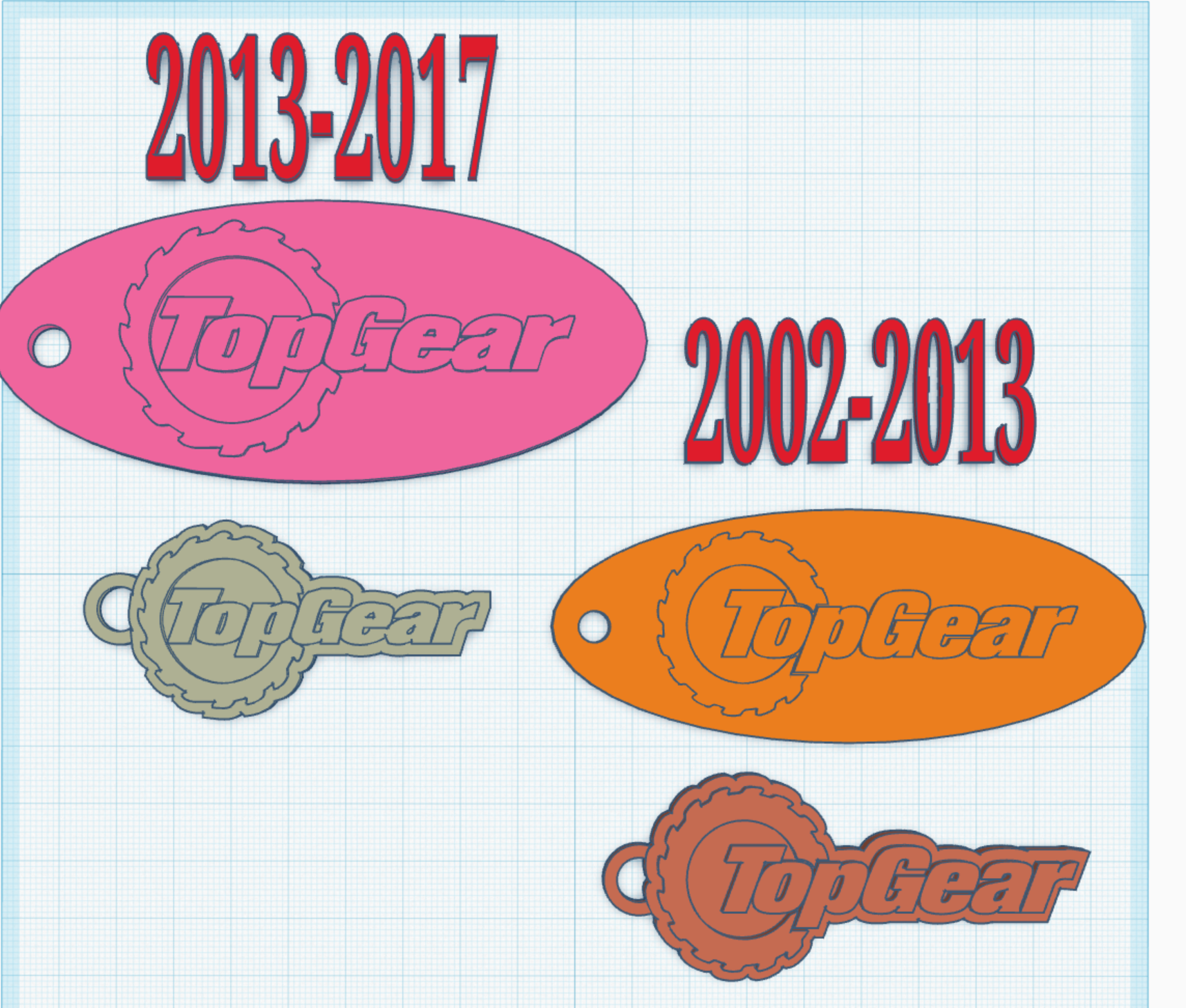 top gear logo keychain (2002-2013 and 2013-2017)