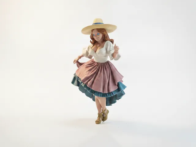 Elegant Victorian Woman Figurine Female 3D Printable