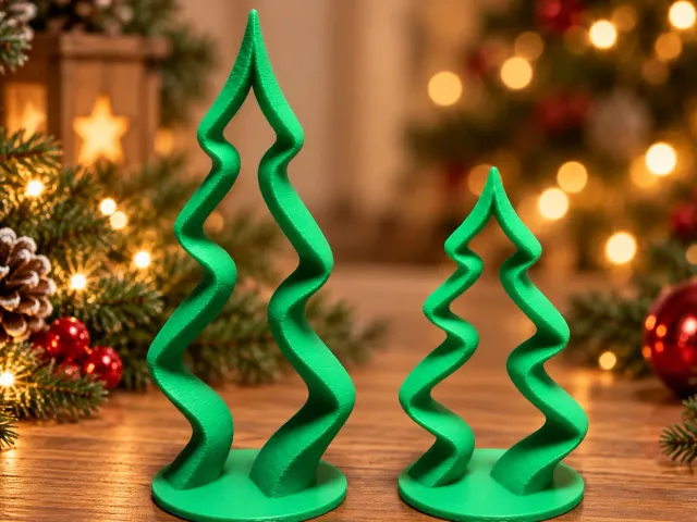 Minimalist Spiral Christmas Trees
