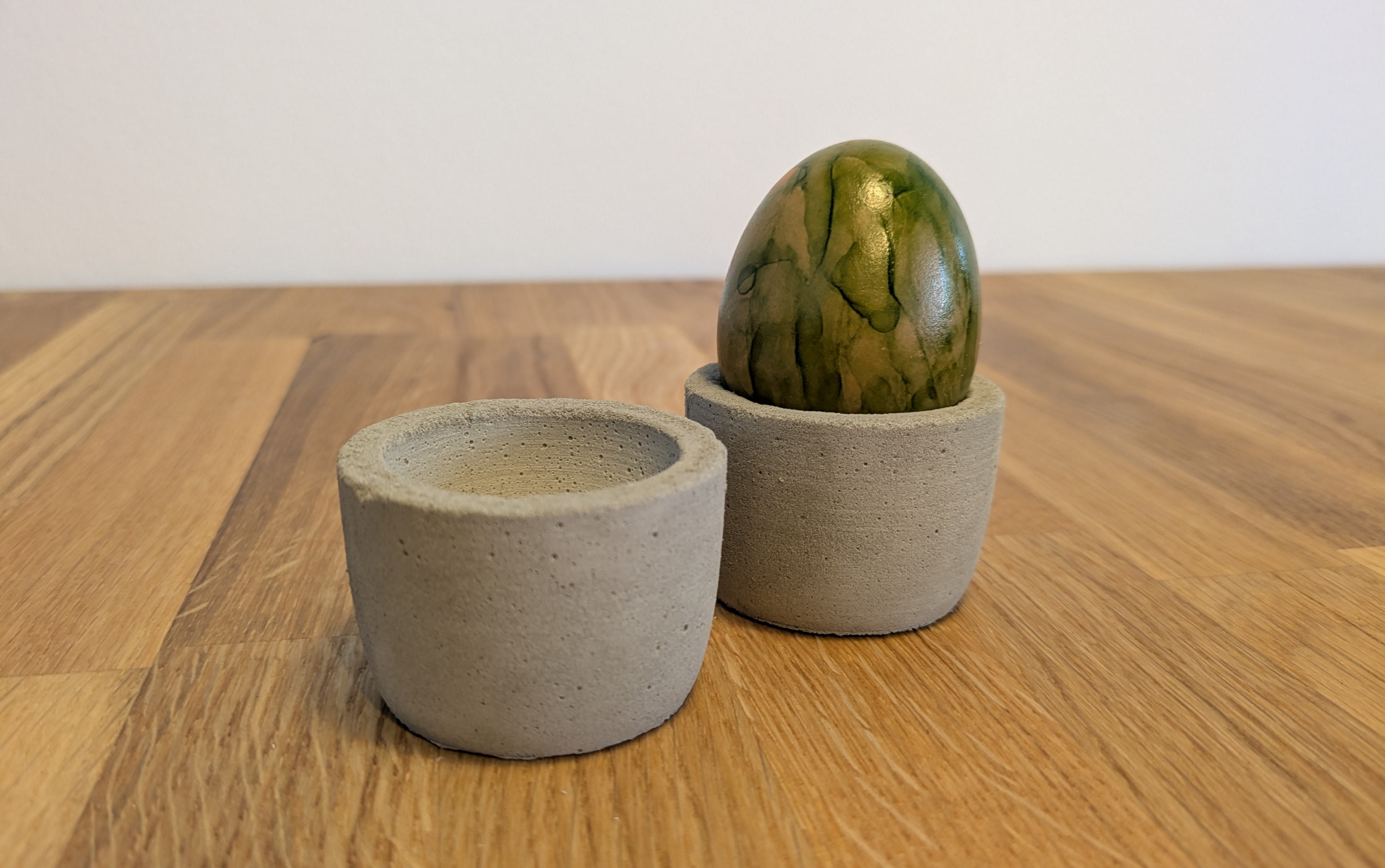 Concrete mould for minimalistic egg cup / egg holder
