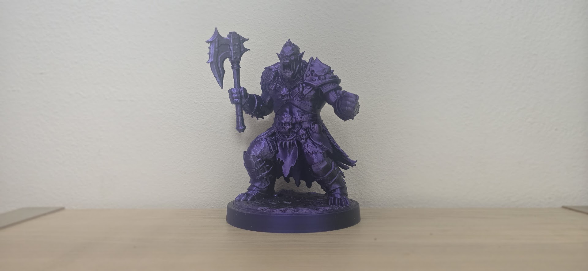 Purple Orc Warrior with Huge Battle Axe