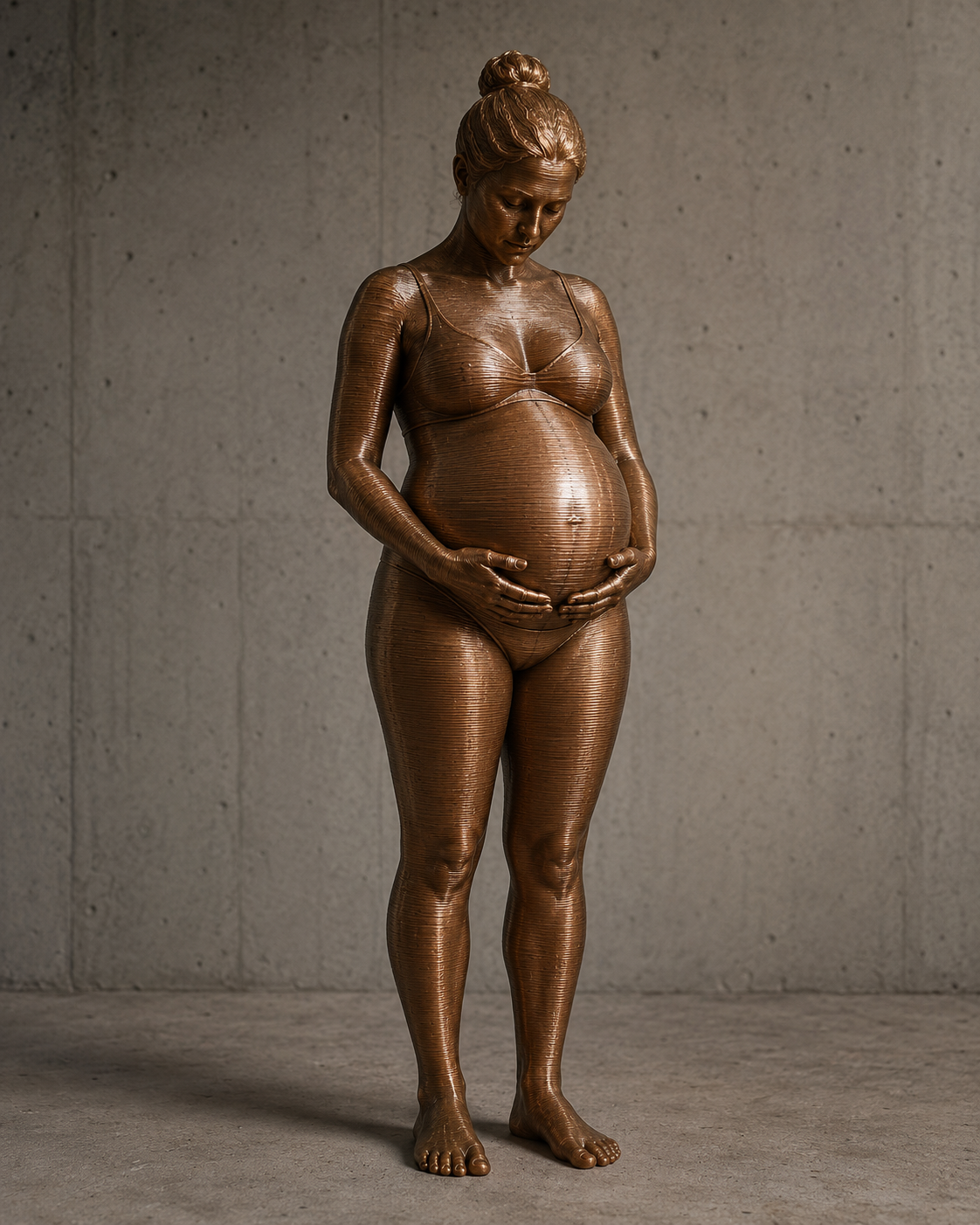 skulptur einer schwangeren Frau