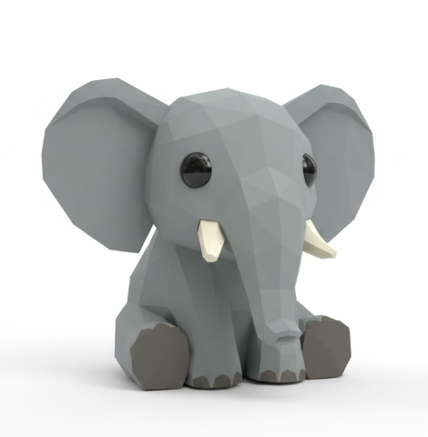low poly elephant