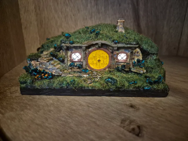Hobbit House Hollowed out for lights. Hobbiton Lord of the Rings LOTR Shire.