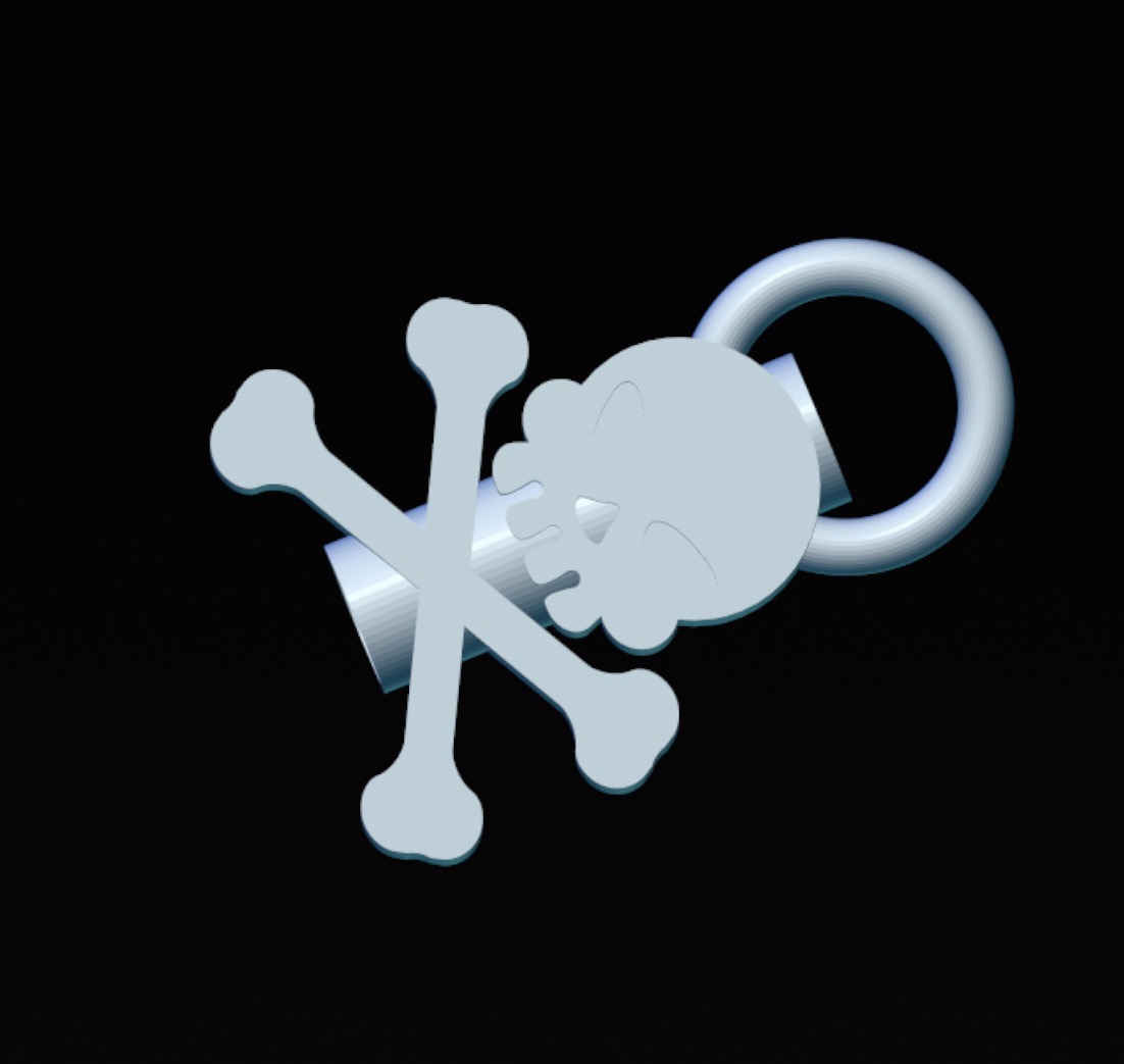 Earring skull and cross bones