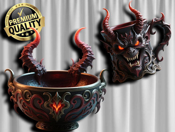 Devil Mug and Bowl