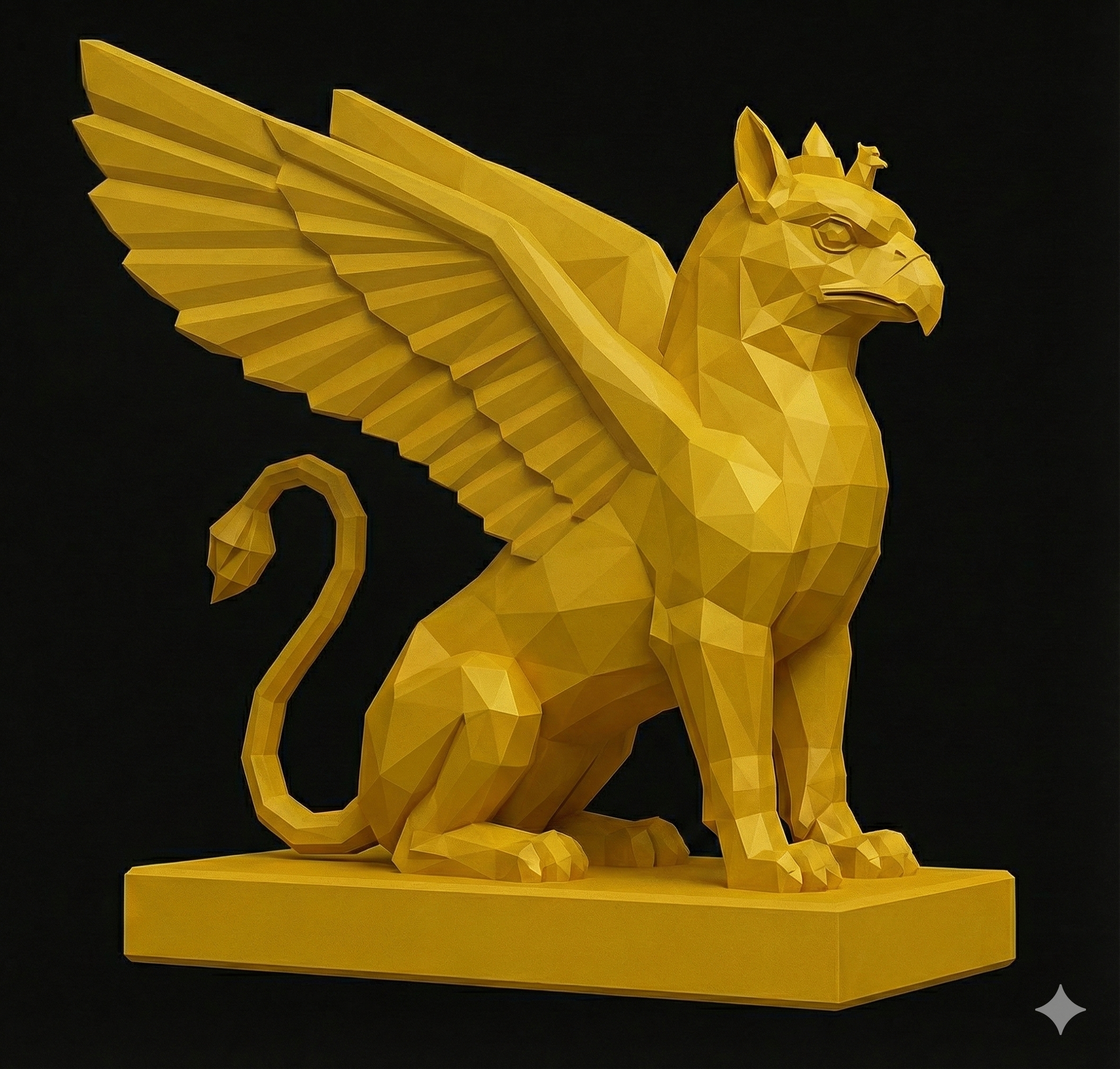 Shirdal / Griffin - Ancient Persian Guardian (Low Poly Sculpture)