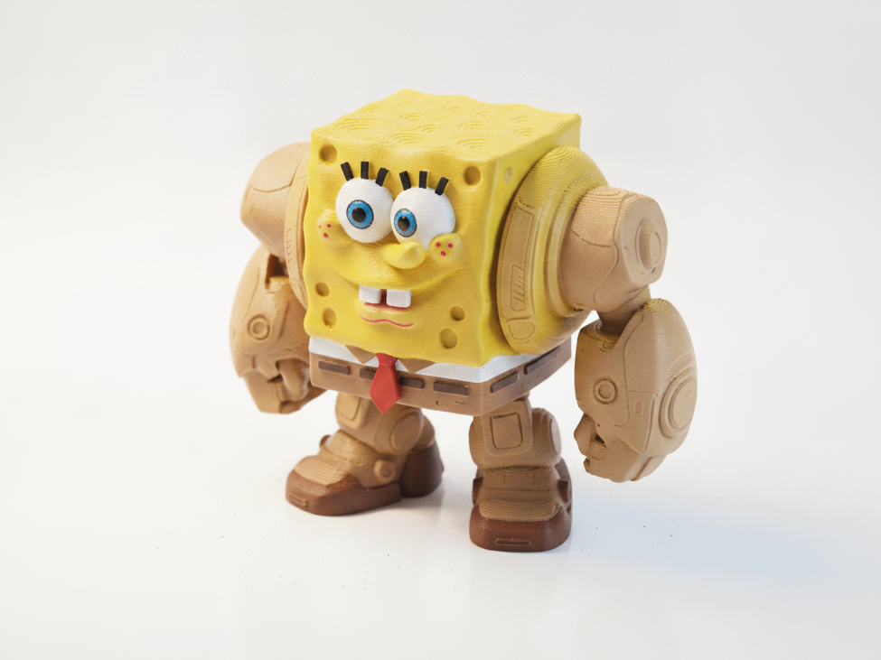 Mech Spongebob Robot Figurine Cartoon 3D Printable