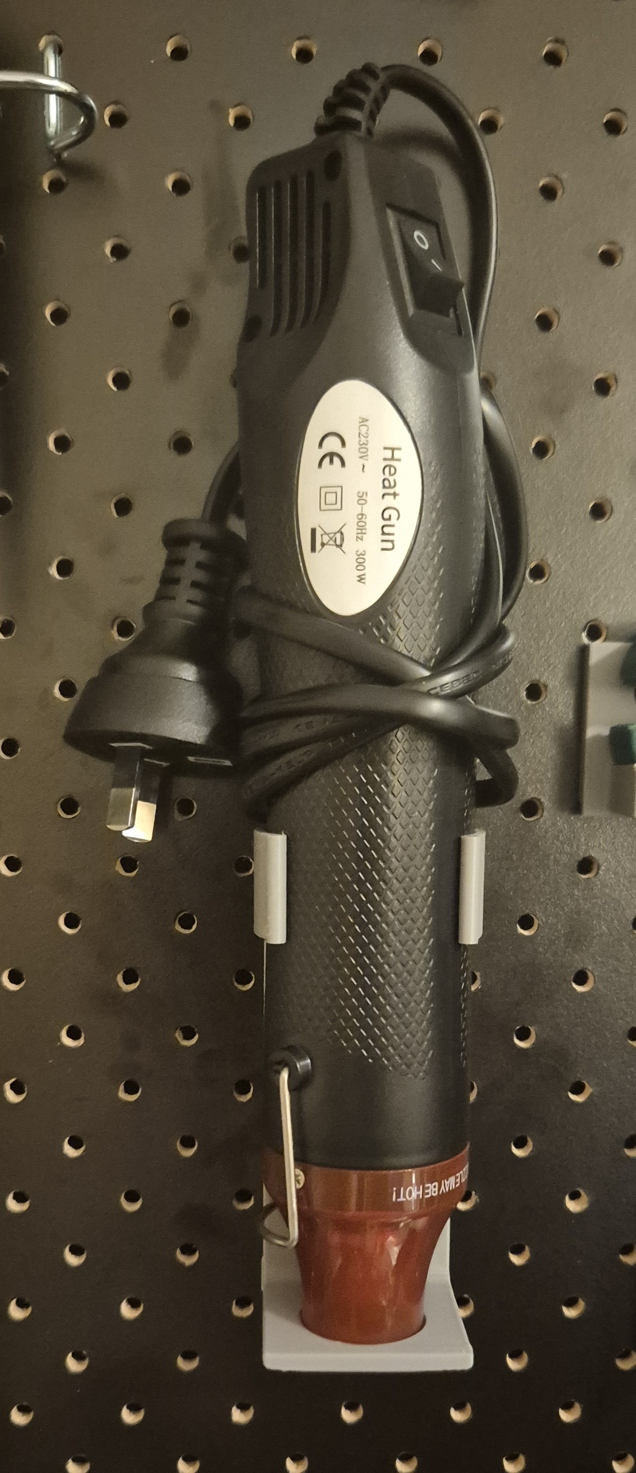 Heat Gun Pegboard Holder