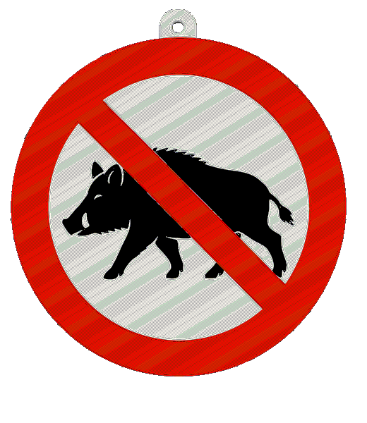 No entry sign for wild boars - Señal de prohibido el paso a jabalíes