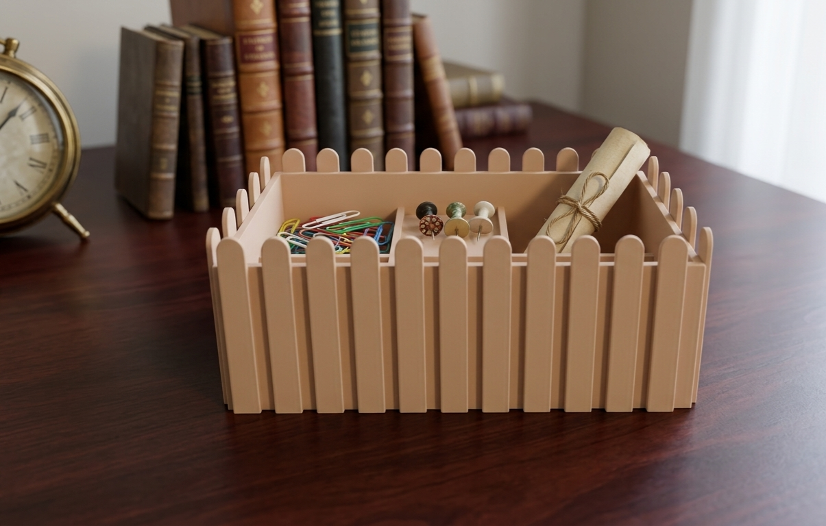 Decorative 3D Mini Fence Box / Organizer – Custom Color & Size