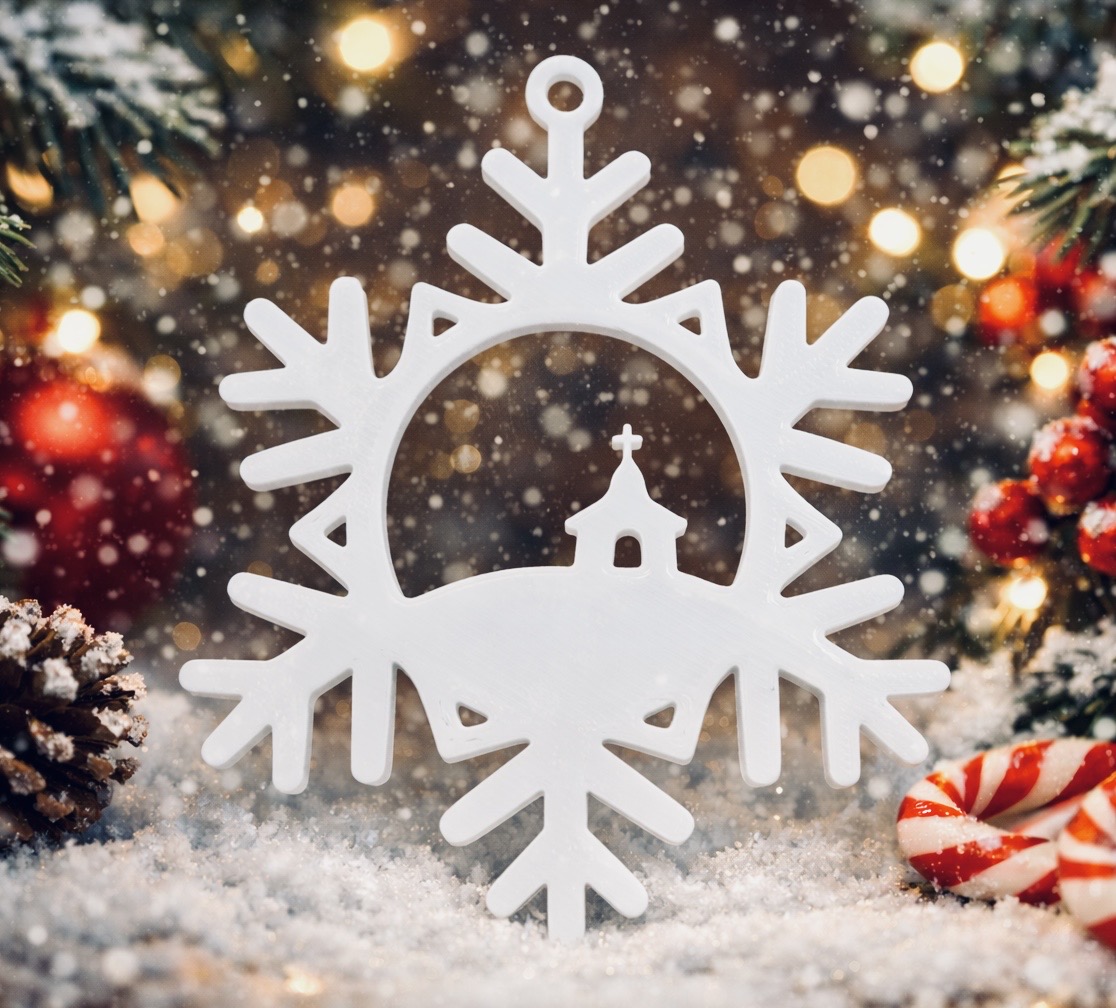 Christmas Ornament – Snowflake with Hanging Loop