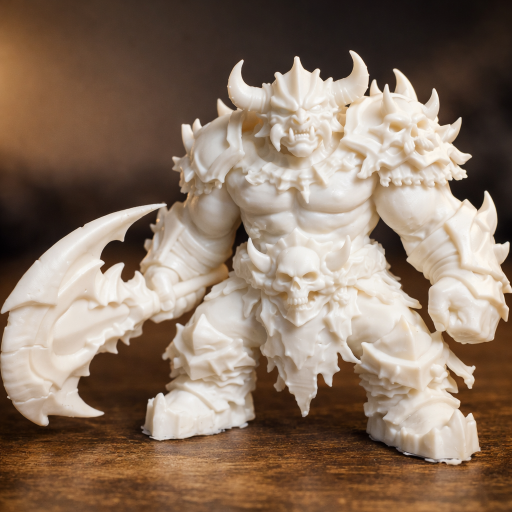 Miniature ogre fantasy with axe 3D model
