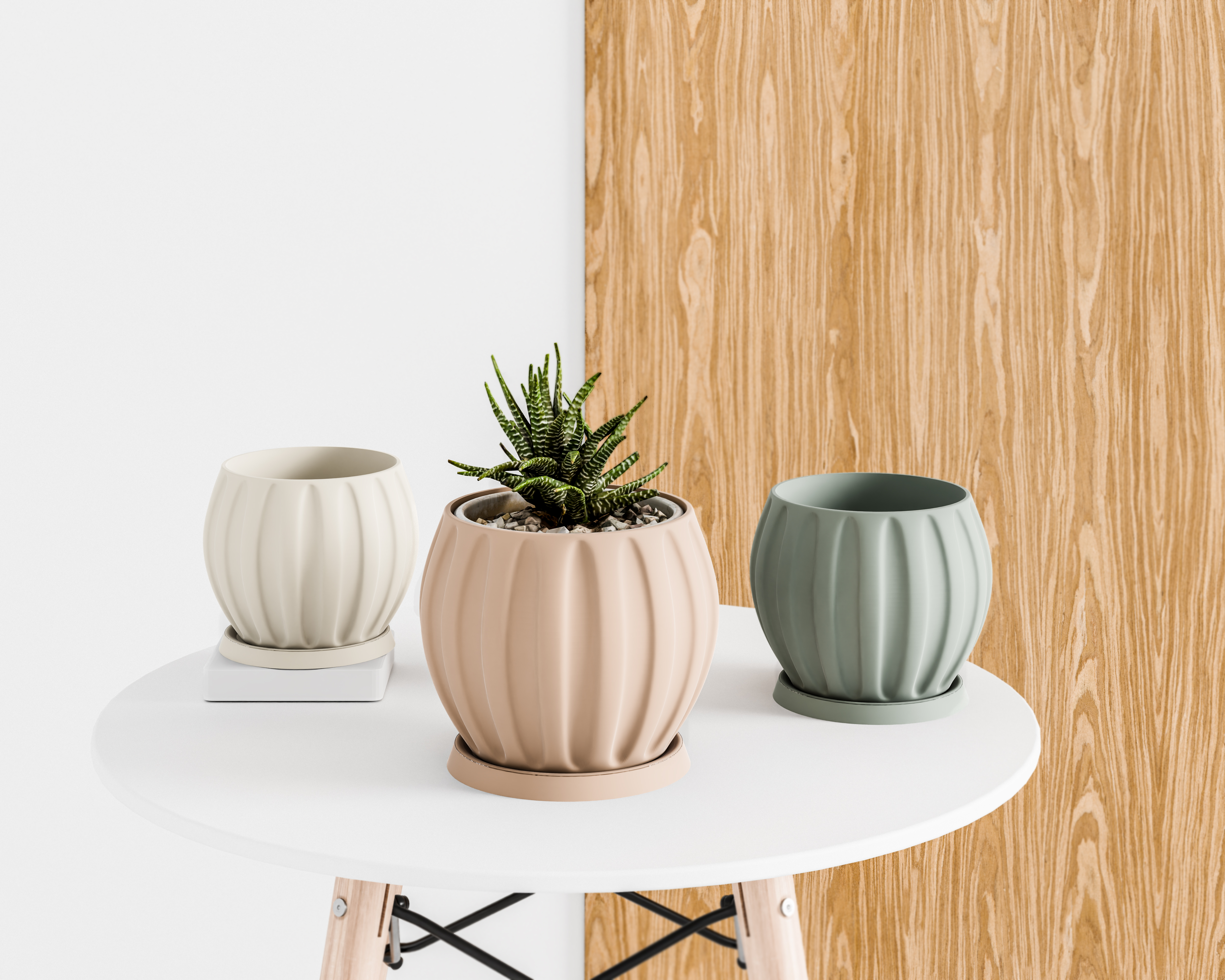 Indoor Plant Pot with Drainage and Base