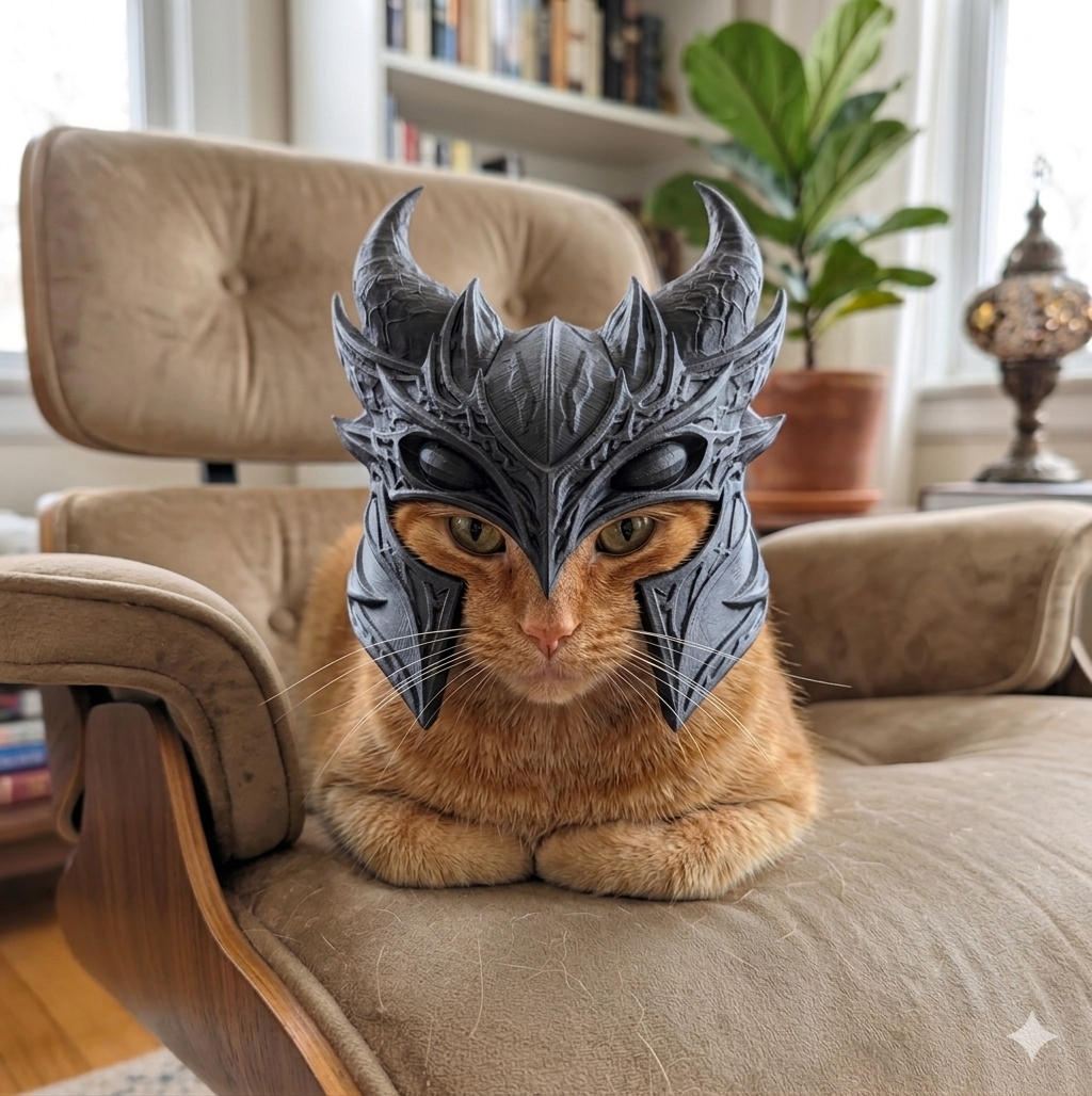 Skyrim Daedric style cat helmet