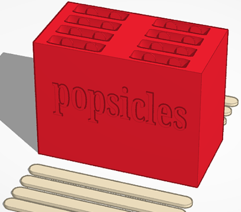 Times 8 Popsicle mold with Popsicle sticks!