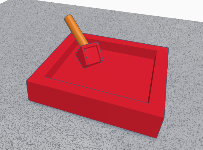 sandbox with Beach shovel