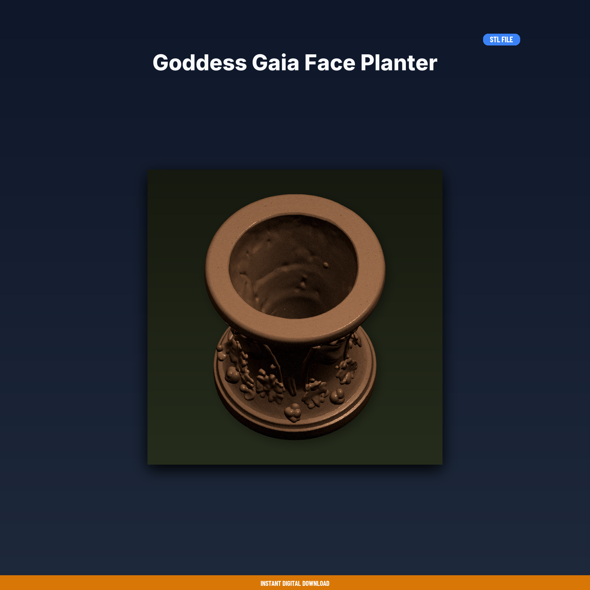 Goddess Gaia Face Planter - 3D Printable STL File