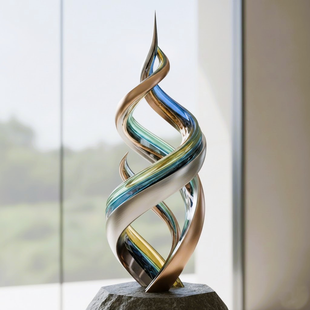 Spiral Abstract Statue 01 - Gemini Design