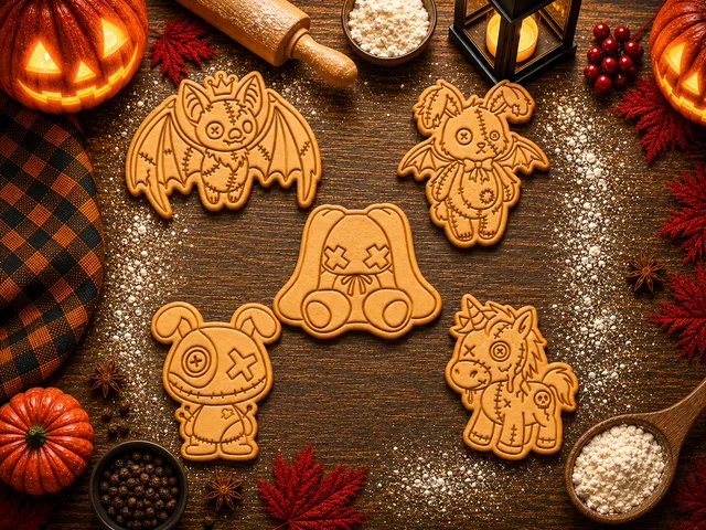 "Voodoo Doll" (Halloween) Cookie Cutter + Stamp set (5 models)