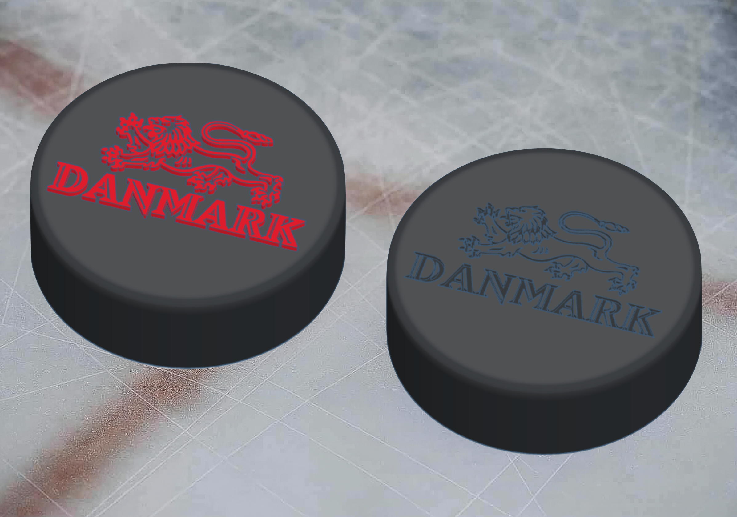Denmark Danmark Hockey IIHF Logo and Puck