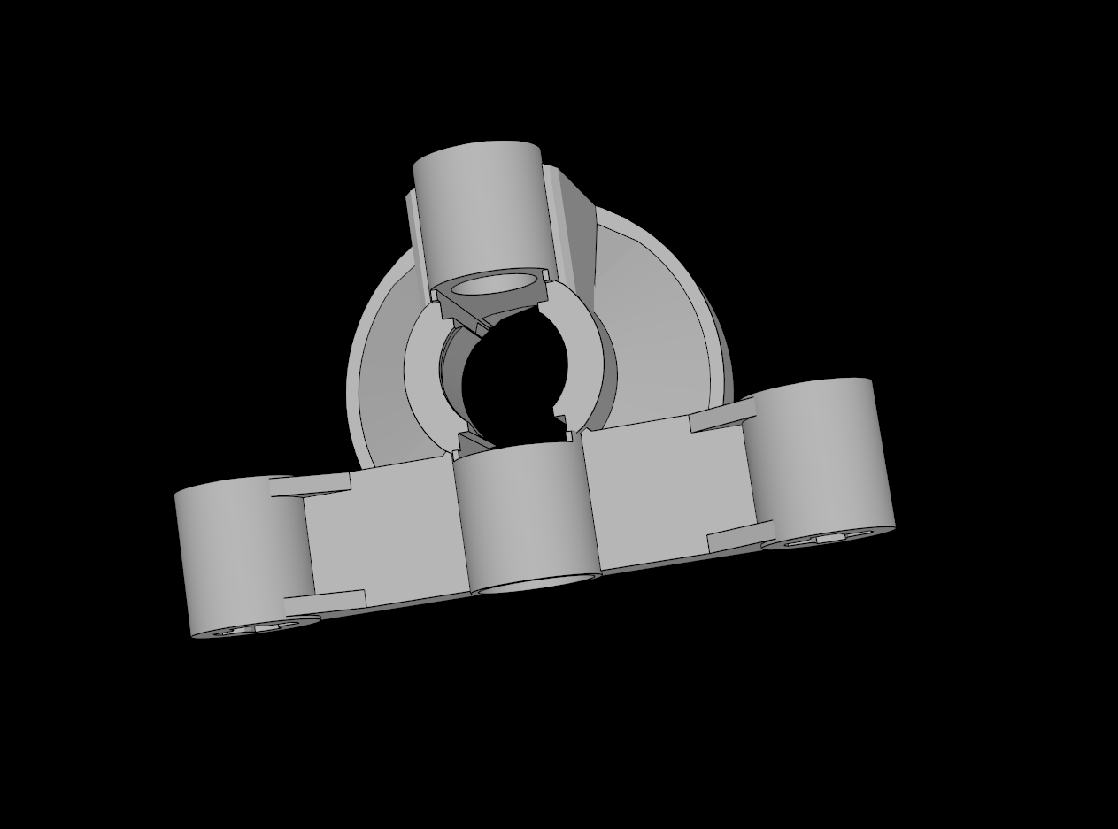 Lego Compatible (65766.dat) Technic Steering Wheel Hub Holder with 2 Pin Holes and 2 Arms with Axle Holes without Slots (Reinforced)