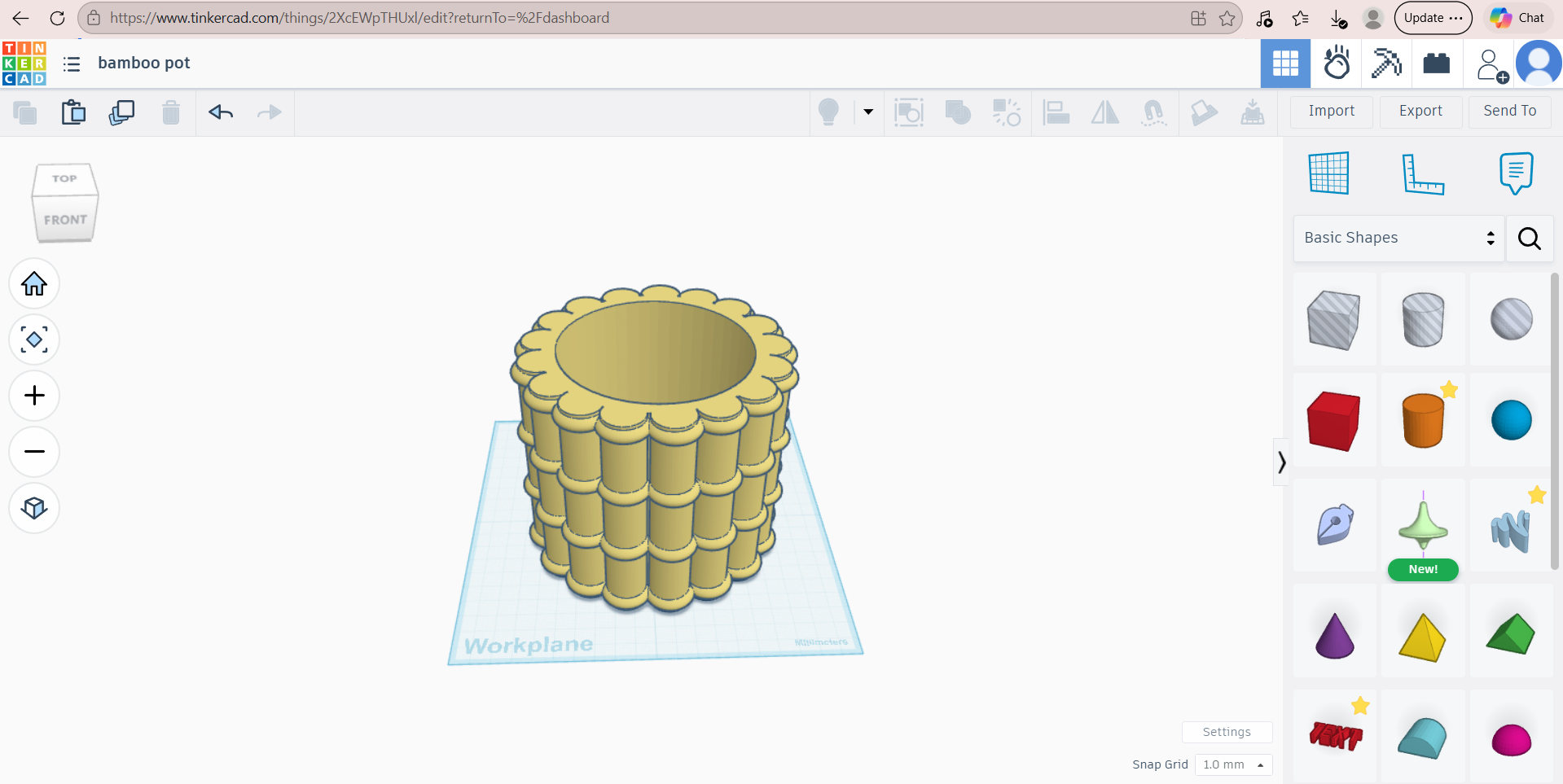 bamboo flowerpot 3D model