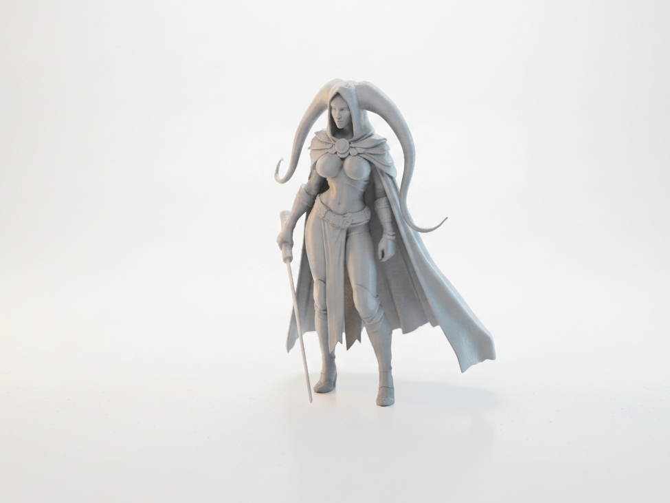 Dark Sword Lady Fantasy Warrior Figurine 3D Printable