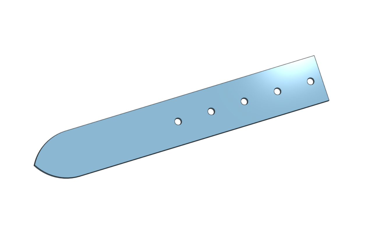 Leather belt tip template
