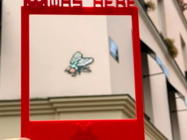 Cadre Polaroid Invader Was Here