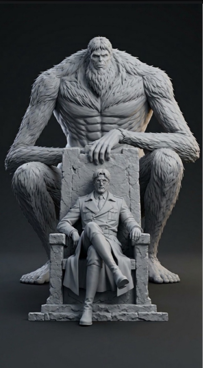 Zeke Yeager Beast Titan Diorama Attack on Titan 3D Print Model - The Warchief on Throne