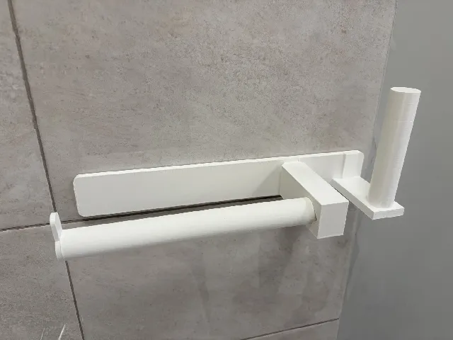 Wall mounted paper towel and toilet paper holder