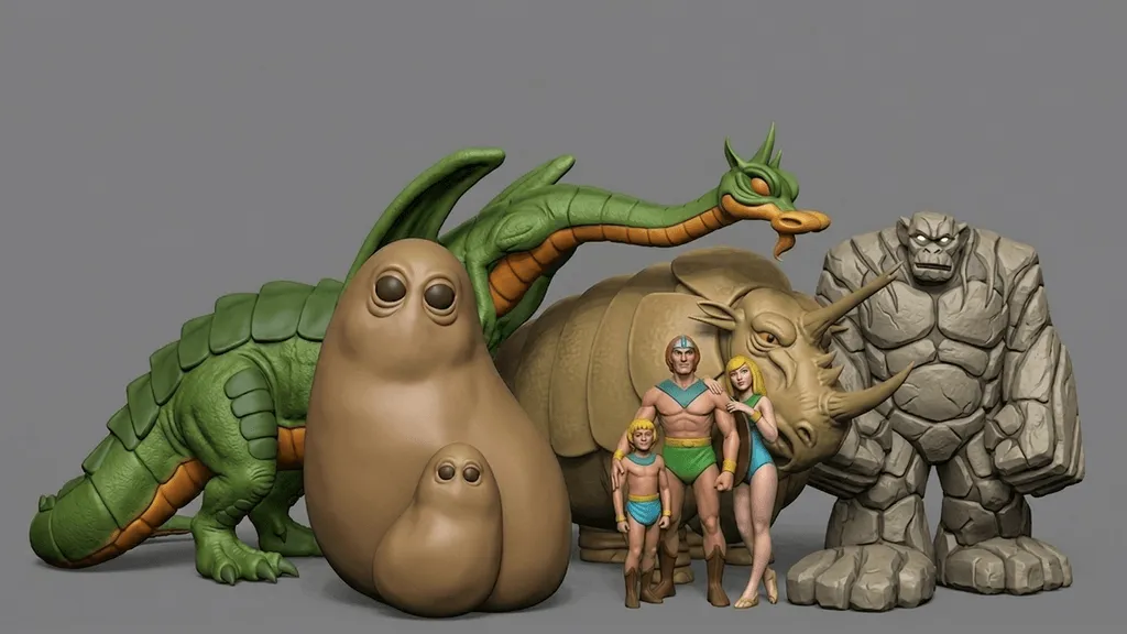 トイナミ 怪獣王ターガン THe HercuLoiDs ZOK&ZANDOR The Herculoids - Zandor, Tara, Dorno, Zok, Igoo, Tundro, Gloop